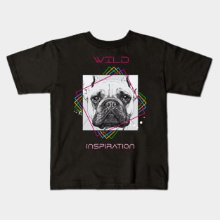 French Bulldog Dog Wild Nature Animal Illustration Art Drawing Kids T-Shirt